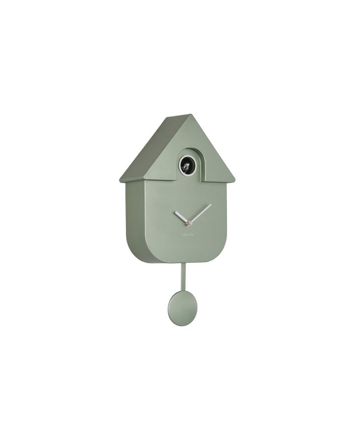 Wall Clock Modern Cuckoo Abs Metallic Jungle Green