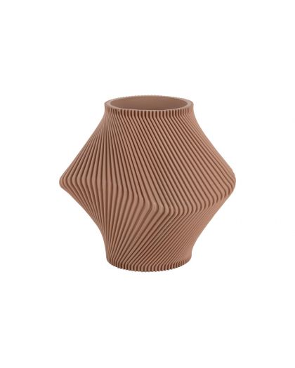 Vase Twisted Rib Soft Brown