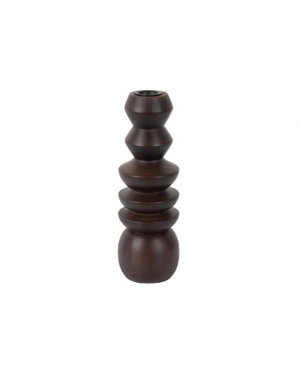 Candle Holder Formado Large Mango Wood Walnut Lacquer