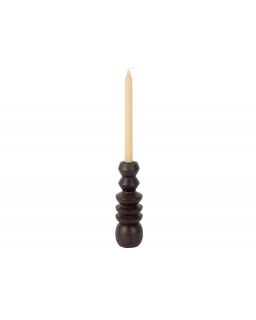 Candle Holder Formado Large Mango Wood Walnut Lacquer