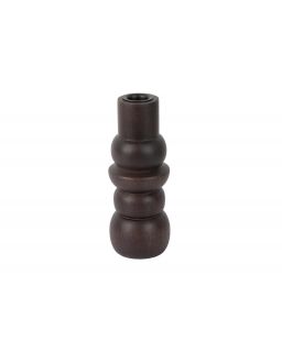 Candle Holder Formado Small Mango Wood Walnut Lacquer