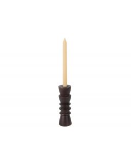 Candle Holder Formado Medium Mango Wood Walnut Lacquered