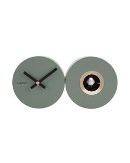 Wall Clock Duo Cuckoo Matt Jungle Green