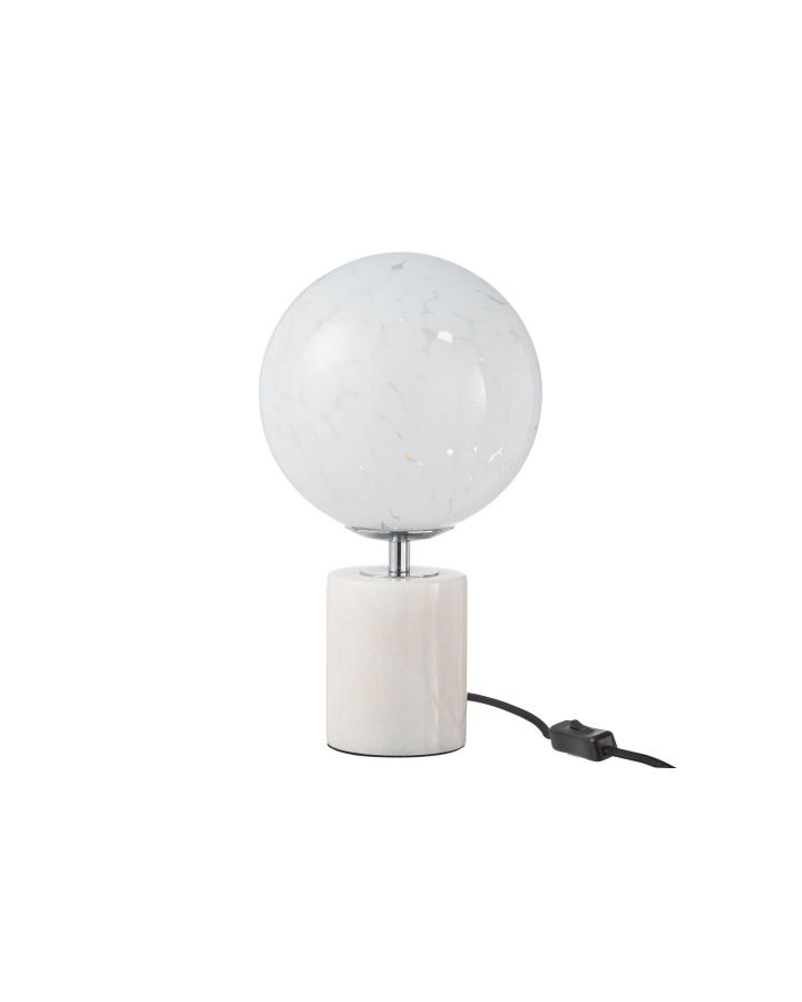 Lampe Dany Taches Sur Pied Verre Blanc ,16,5x16,5x31,5cm