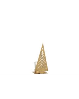 Photophore Sapin De Noel Metal Or Assortiment De 2 ,15x6,5x6cm