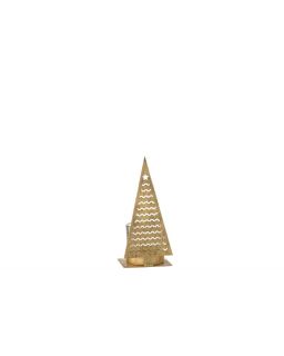 Photophore Sapin De Noel Metal Or Assortiment De 2 ,15x6,5x6cm