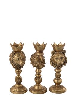 Chandelier Couronne Animaux Resine Or Assortiment De 3 ,10x8,5x23cm