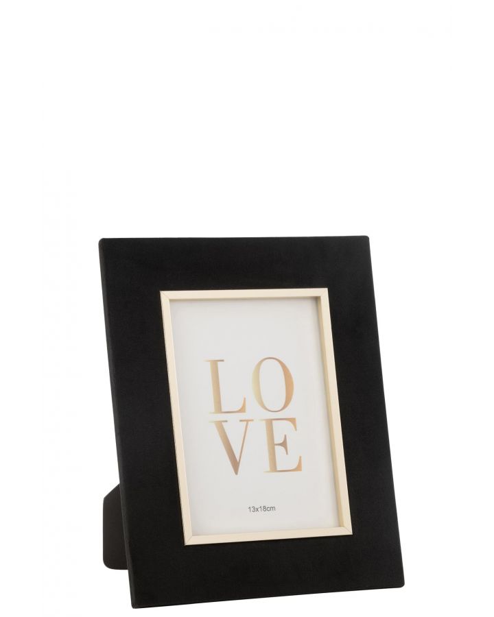 Cadre Photo Dita Velours Noir Medium ,21x1,5x26cm