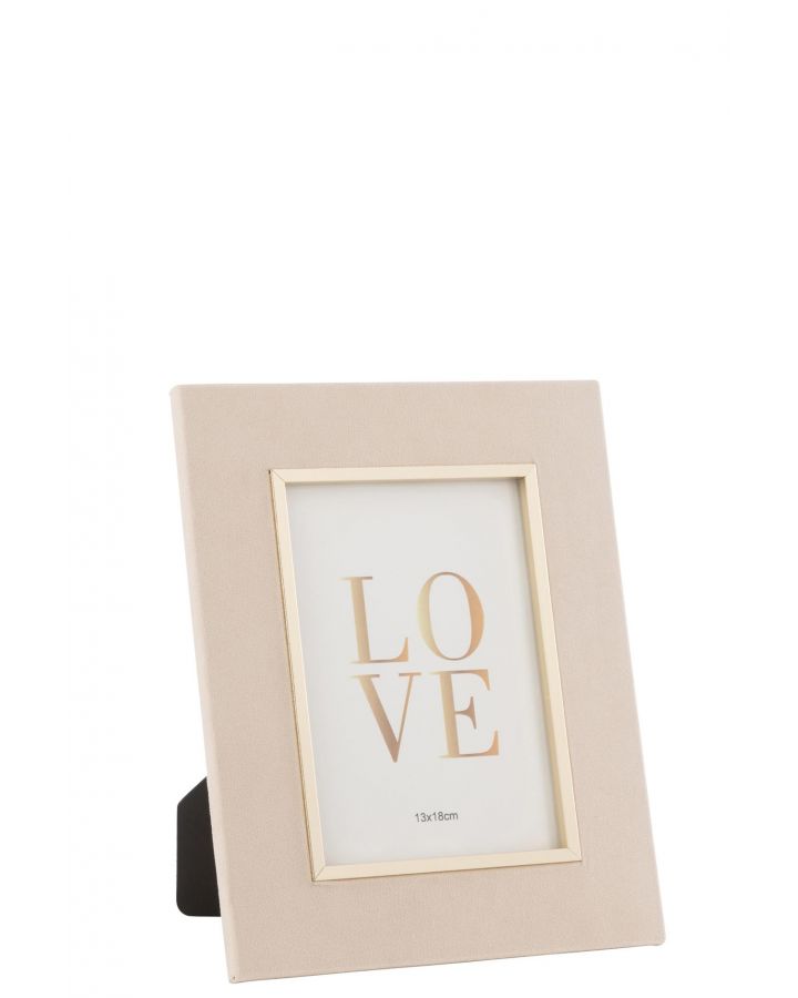 Cadre Photo Dita Velours Beige Medium ,21x1,5x26cm