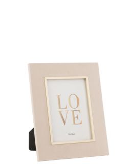 Cadre Photo Dita Velours Beige Medium ,21x1,5x26cm