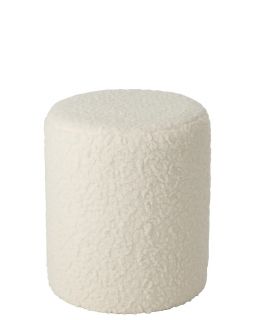 Tabouret Fourrure Mdf Blanc ,39x39x44cm