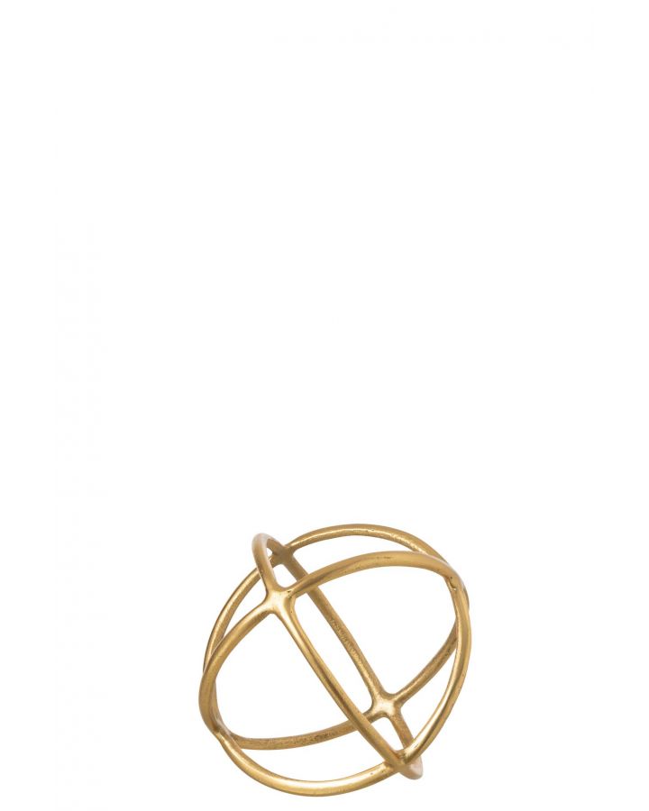 Boule Sculpture Aluminium Doré Medium ,20x20x20cm