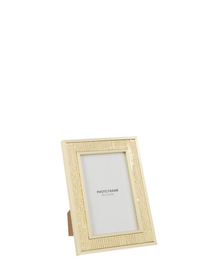 Cadre Photo Miroir 10X15Cm Verre Doré Small ,14,5x1,2x19,5cm