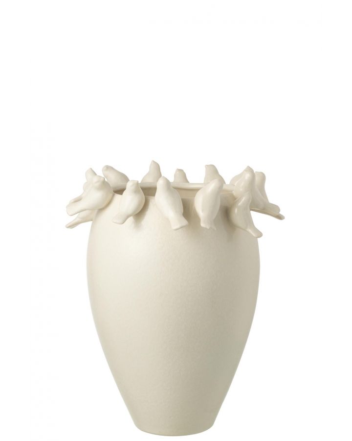 Vase Budgie Argile Blanc Small ,33x33x40cm