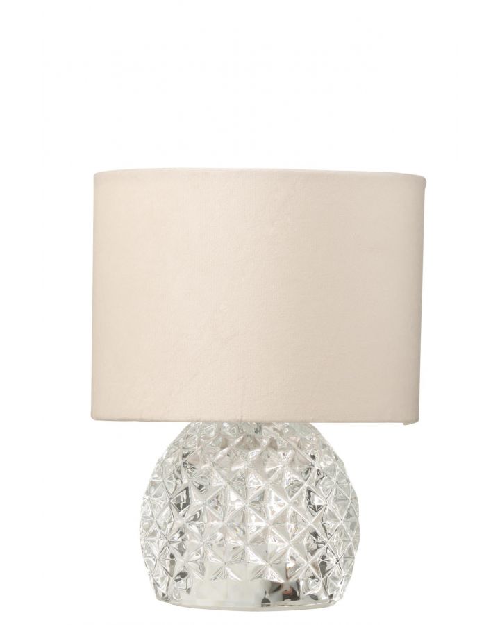 Lampe De Table Verre Led Transparent ,17,2x17,2x23cm