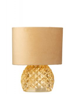 Lampe De Table Verre Led Doré ,17,2x17,2x23cm