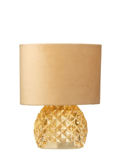 Lampe De Table Verre Led Doré ,17,2x17,2x23cm