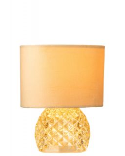 Lampe De Table Verre Led Doré ,17,2x17,2x23cm
