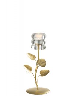 Chandelier BrancheetFeuille Fer Doré/Transparent ,10,5x10,5x25,5cm