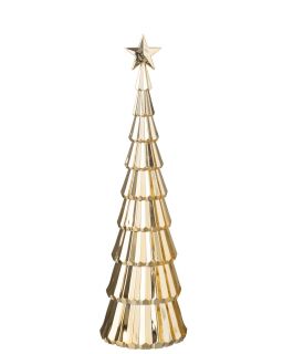 Arbre +Etoile Plastique Doré Assortiment De 2 ,11x11x38cm