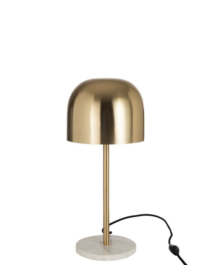 Lampe Queen Metal/Marbre Or ,20,5x20,5x49cm