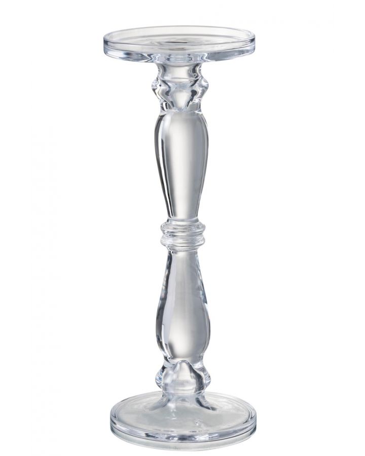 Chandelier/Bougeoir Leti Verre Transparent Large ,13x13x35,5cm