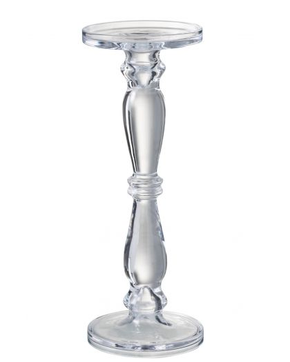 Chandelier/Bougeoir Leti Verre Transparent Large ,13x13x35,5cm