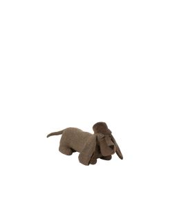 Cale Porte Chien Assis Textile Marron Assortiment De 2 ,16x33x28cm