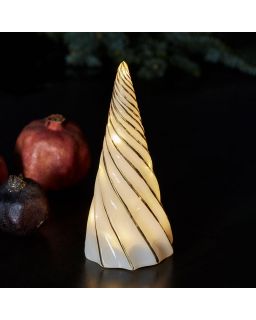 Vilma Træ Hvid/Guld Ø9,5Xh19Cm