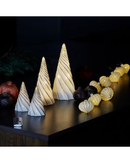 Vilma Træ Hvid/Guld Ø11,5Xh23,5Cm