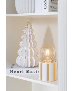 Lampe De TableLigné Dolomite Doré/Blanc ,9x9x17cm