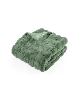 Bubble Rabbit Fur Throw 130X180Cm, Greensage