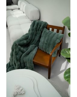 Bubble Rabbit Fur Throw 130X180Cm, Greensage