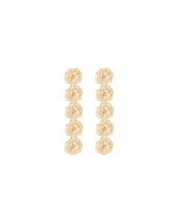 Boucles d'Oreilles Motif Pivoine 3D en Laiton Finition Or et Email Blanc Sable