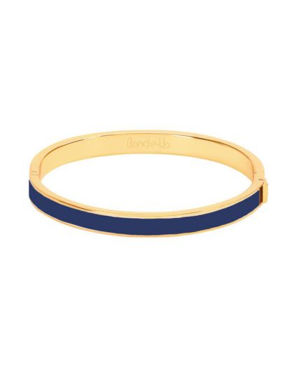Bracelet à Fermoir en Métal Finition Or et Laque Bleu Marine