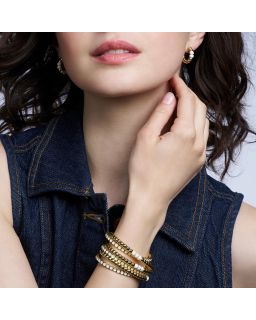 Mini Créoles Perle en Laiton Doré à l'Or Fin et Email Blanc Sable