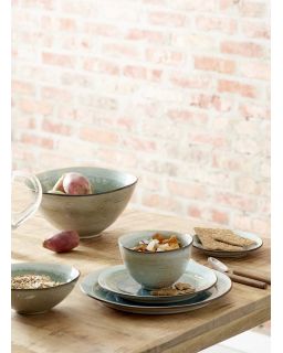  Kimo Saladier Grès Ø24 X H 12 Cm Aqua