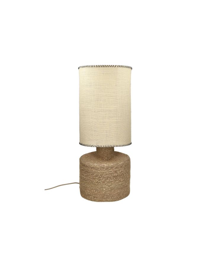  Kosi Lampe De Table Jonc De Mer / Jute Ø20 X H 48 Cm Naturel