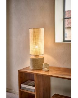  Kosi Lampe De Table Jonc De Mer / Jute Ø20 X H 48 Cm Naturel