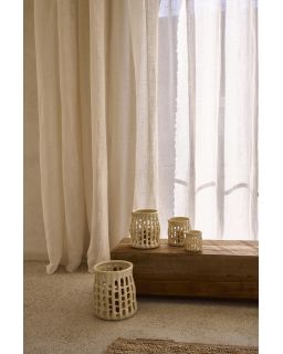  Nerida Photophore Grès Ø11 X H 11 Cm Beige