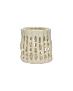  Nerida Photophore Grès Ø15,8 X H 16 Cm Beige