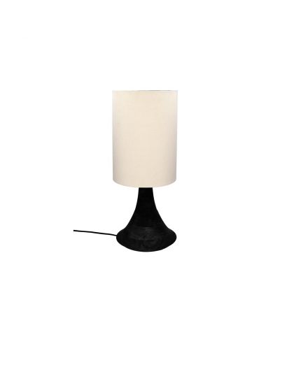  Funnel Lampe De Table Bois De Mangier Ø24 X H 55 Cm Charbon