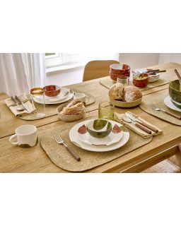  Quadri Corbeille À Pain Jonc De Mer Ø20 X H 5,5 Cm Chocolat