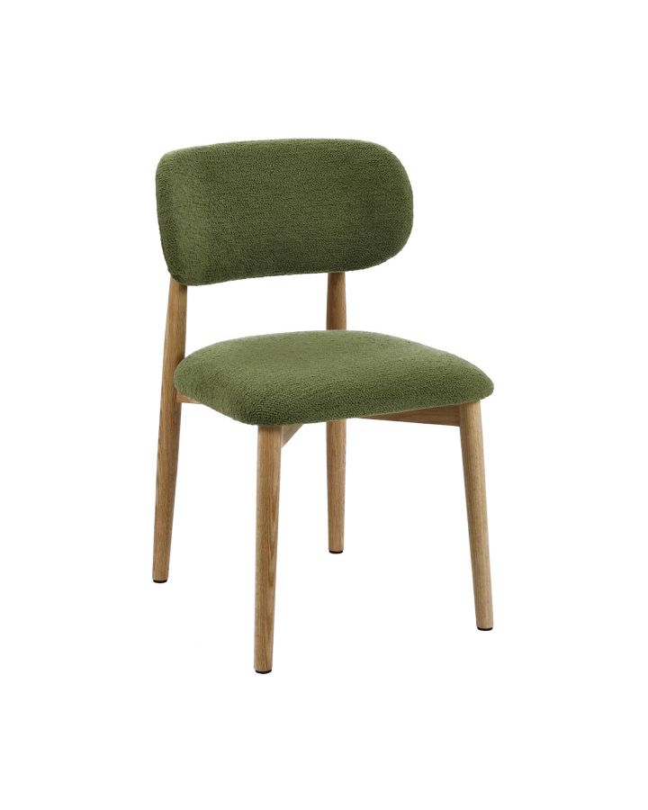  Hazel Chaise Chêne / Polyester L 48,5 X W 50,5 X H 80 Cm Vert