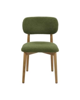  Hazel Chaise Chêne / Polyester L 48,5 X W 50,5 X H 80 Cm Vert