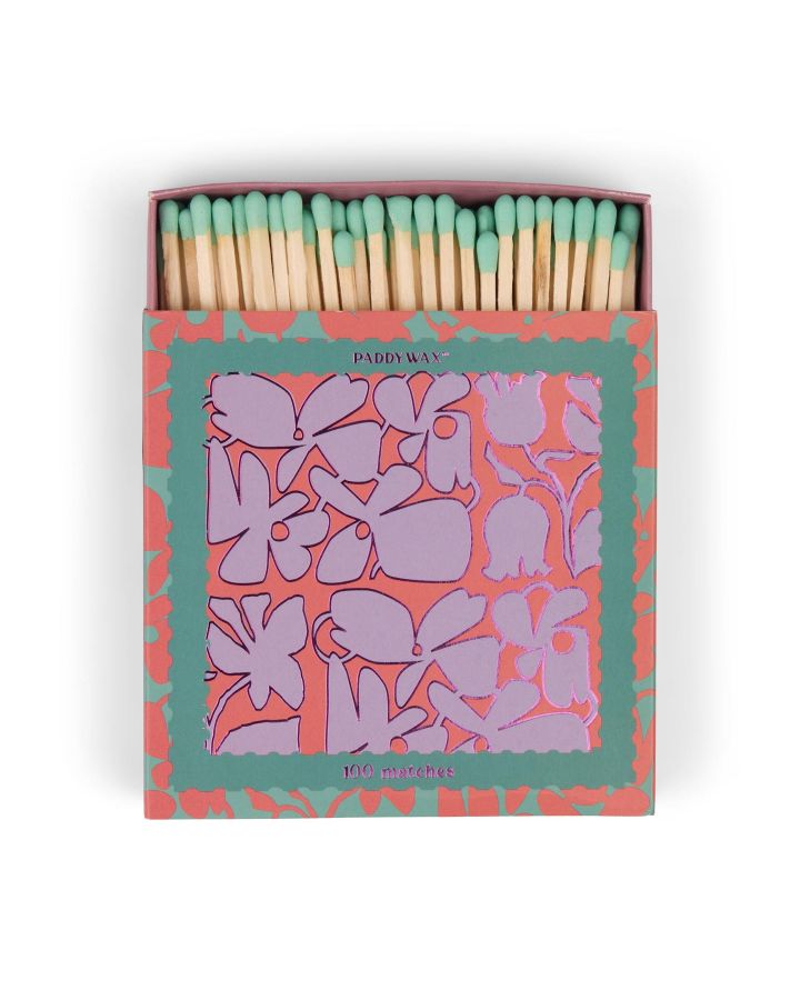 Jumbo Boxed Matches (100 Pcs) - Abstract Floral