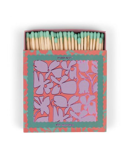 Jumbo Boxed Matches (100 Pcs) - Abstract Floral