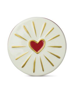 Charmed 8Oz/226G Red Glass Candle With Heart CeramicLid- Wild FigetRose