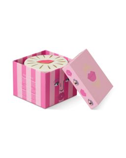 Charmed 8Oz/226G Pink Glass Candle With Lips Ceramic Lid - Smoked Cherry