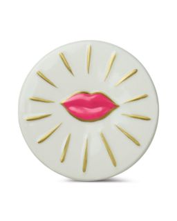 Charmed 8Oz/226G Pink Glass Candle With Lips Ceramic Lid - Smoked Cherry